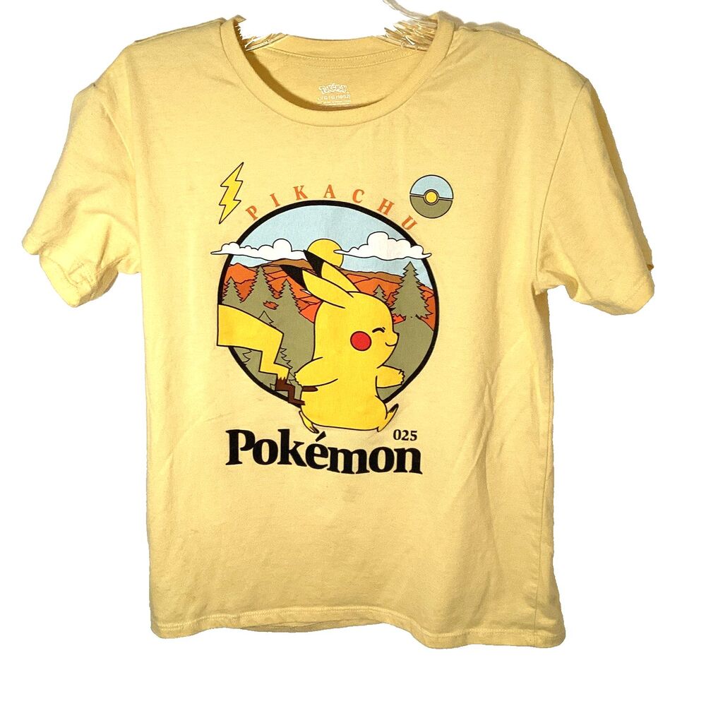 Pokémon Pikachu Yellow Kids Graphic T-Shirt, size Large 10/12